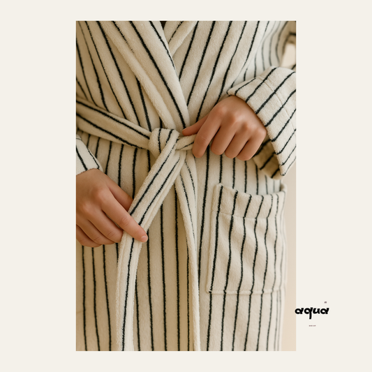 Bathrobe - Striped Hooded