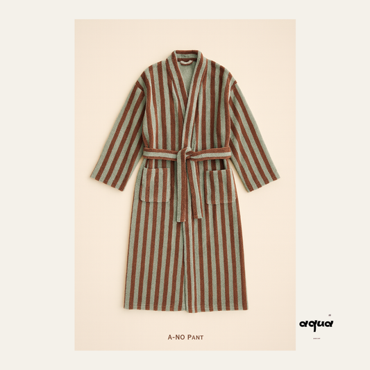 Bathrobe - Striped Hooded