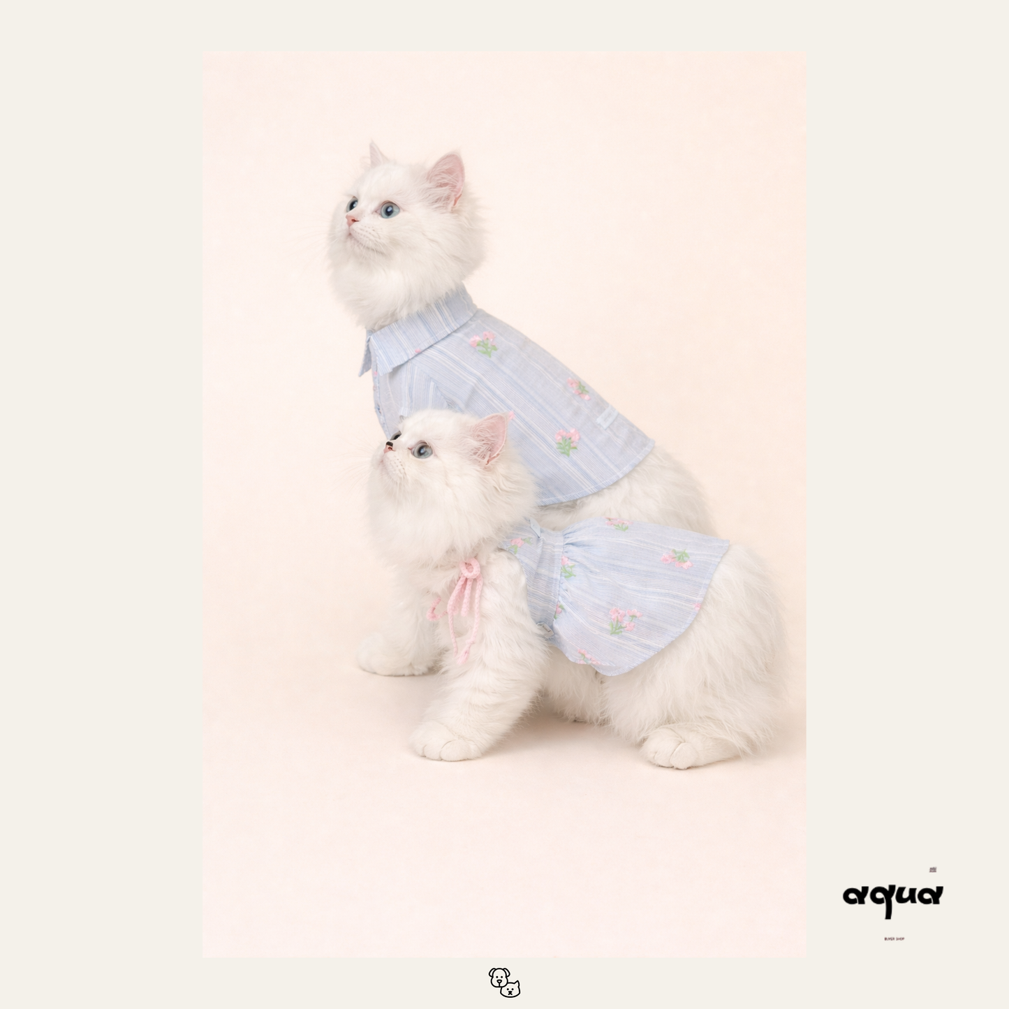 Pajamas Set & Pet Vest - ‘Blossom Bleu’