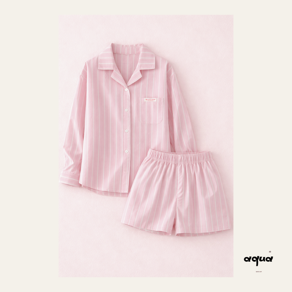 Pink Striped Matching Set