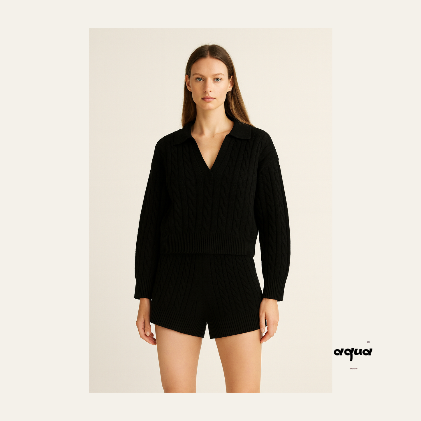 Pajamas Set - Cable-knit Sweater