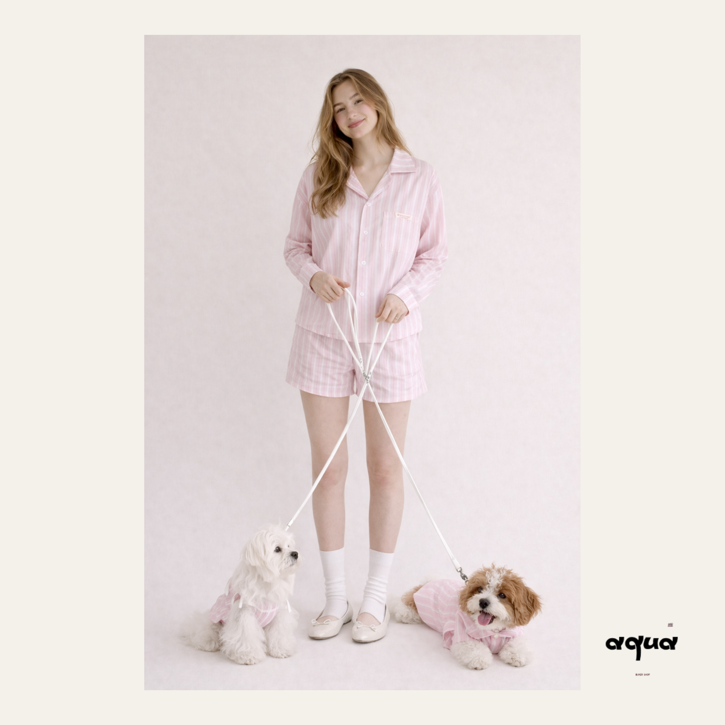 Pajamas Set & Pet Vest - ‘Sakura Soda’