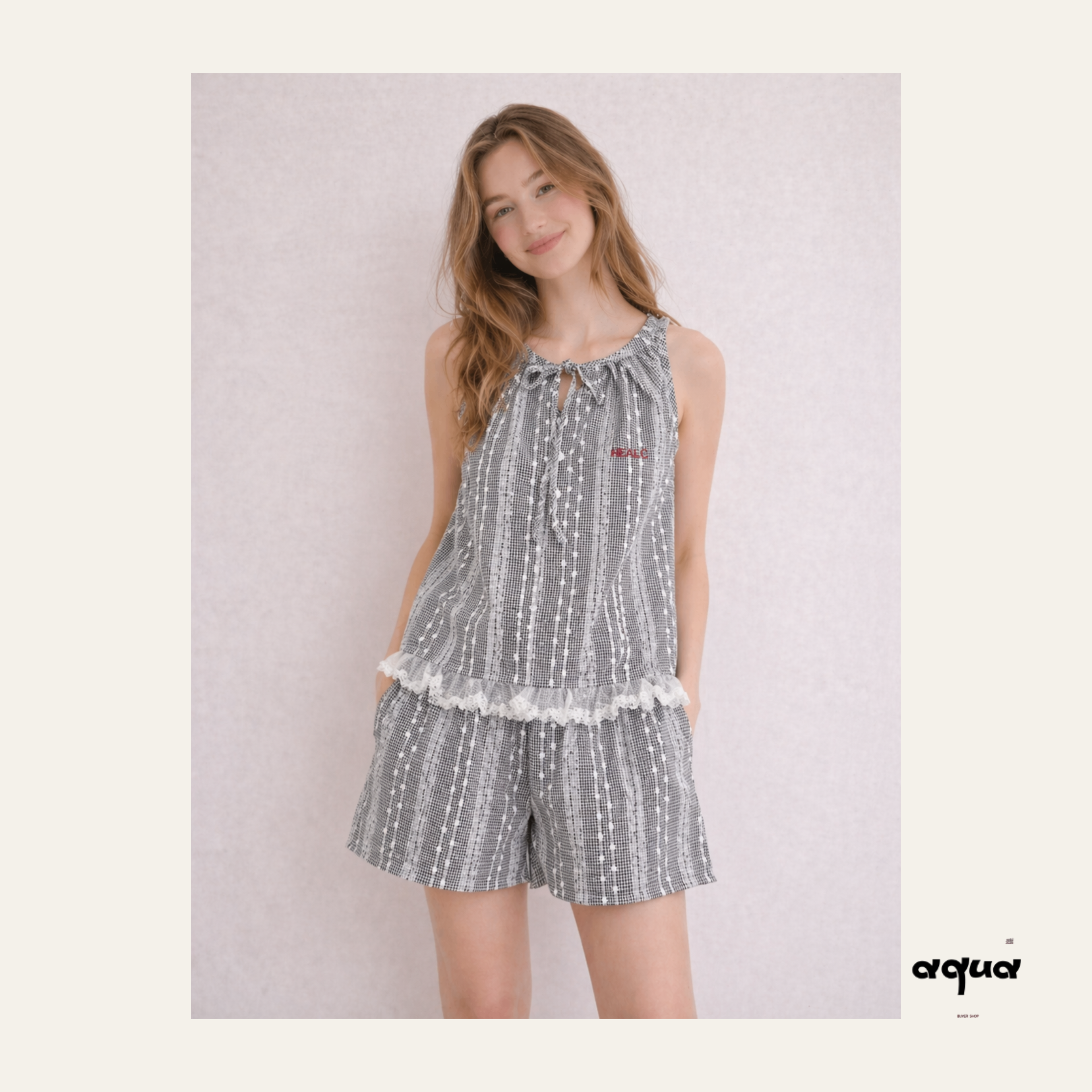 Gingham & Lace Matching Set