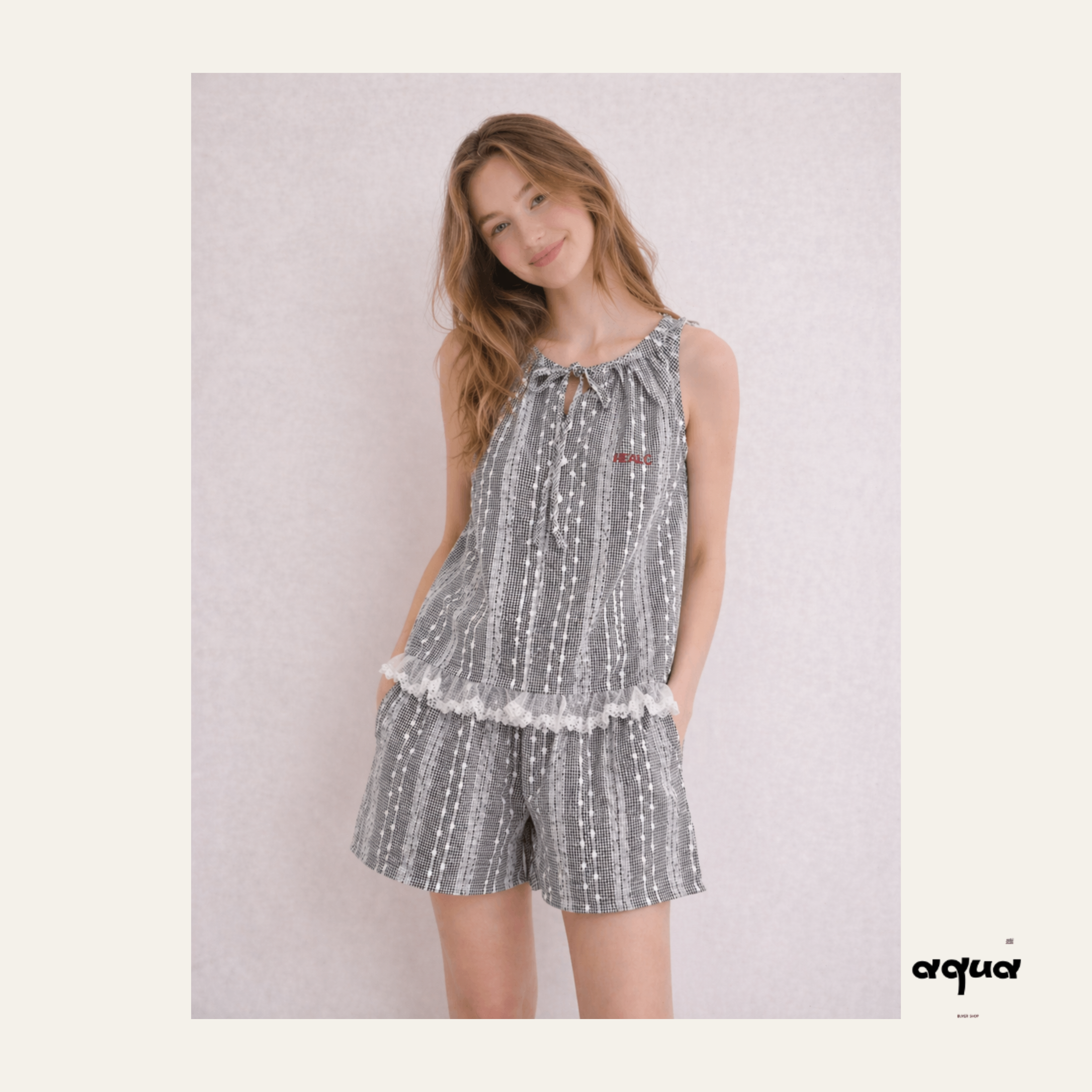Gingham & Lace Matching Set