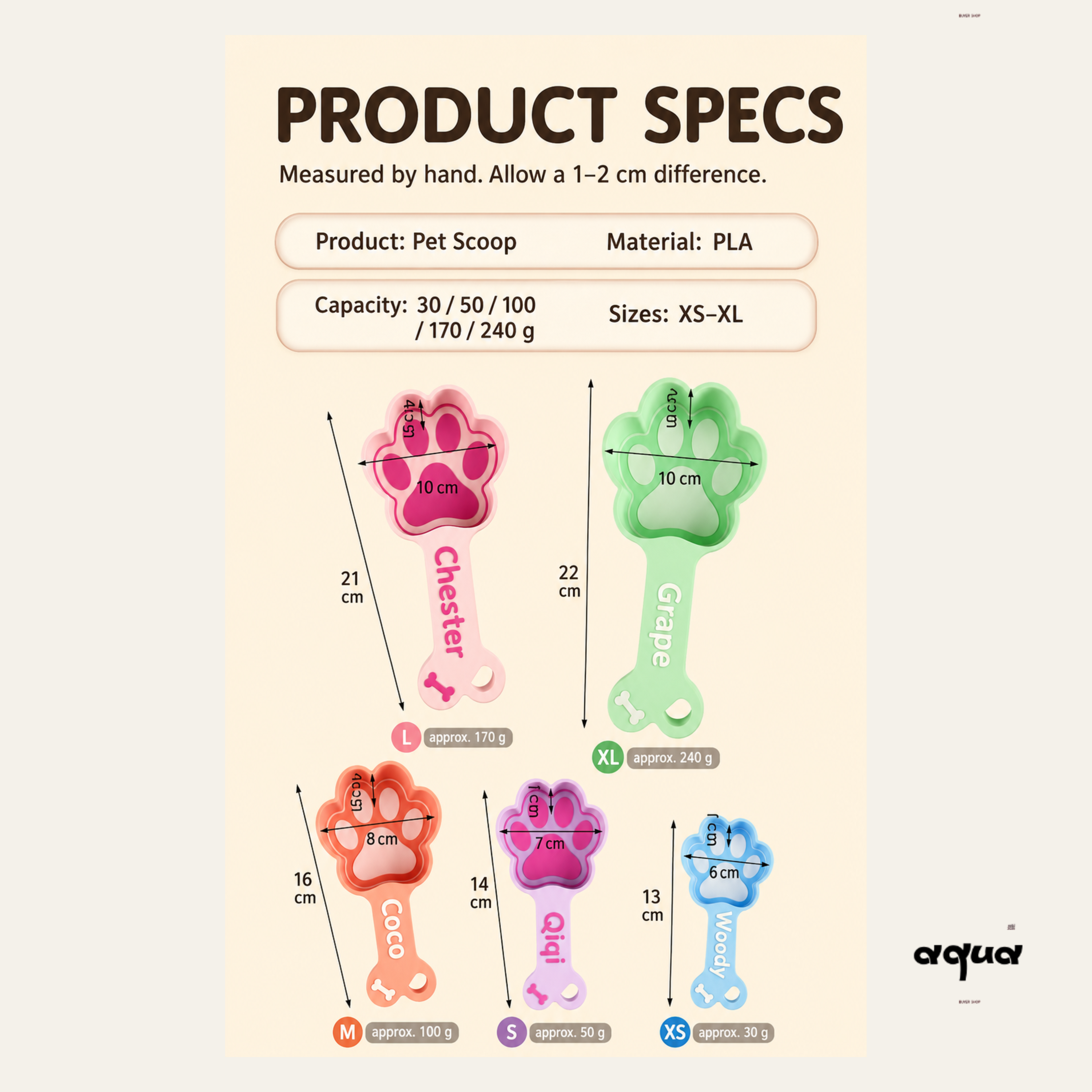 PawSpoon DIY Customized Pet Food Scoop