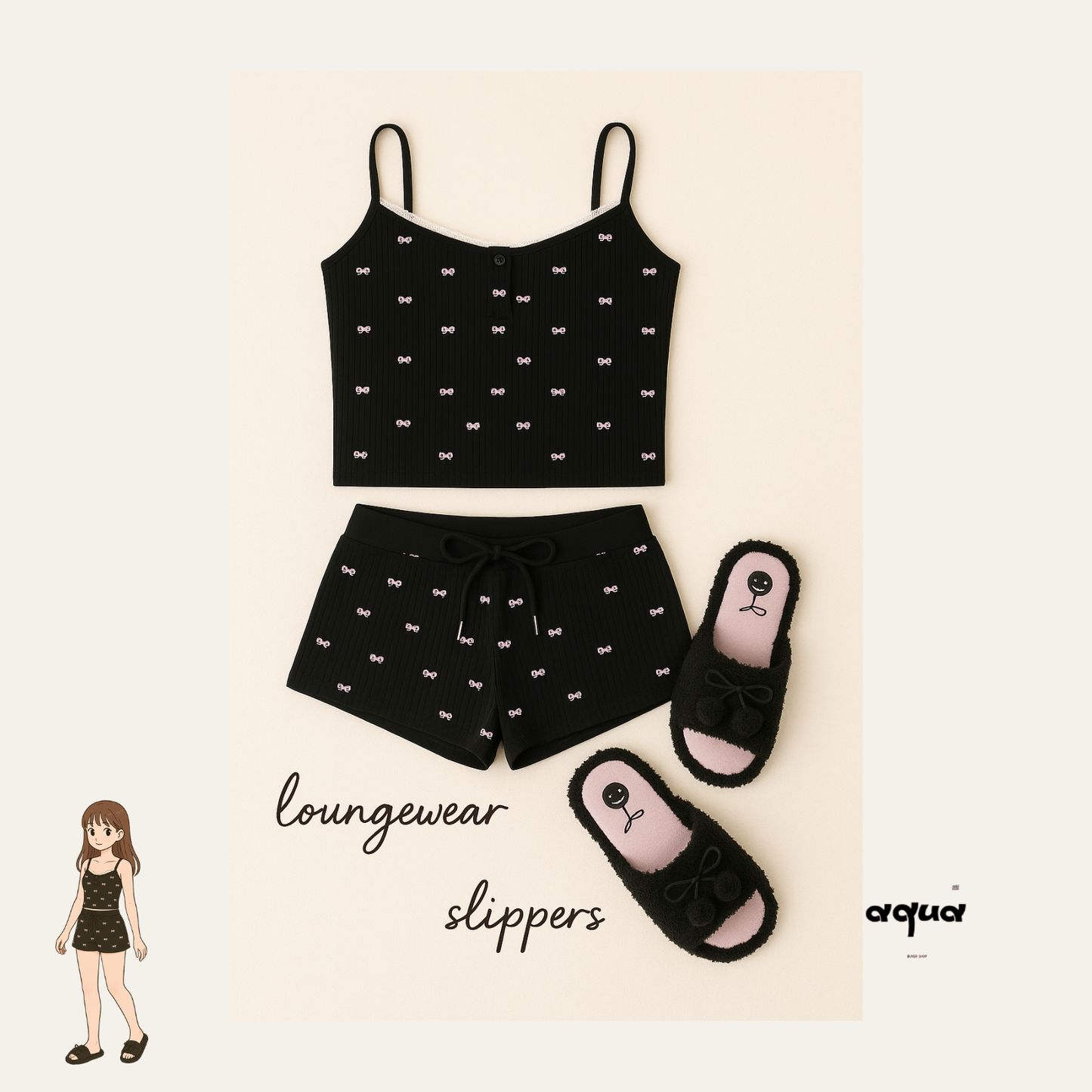Cami Set - Bow-adorned