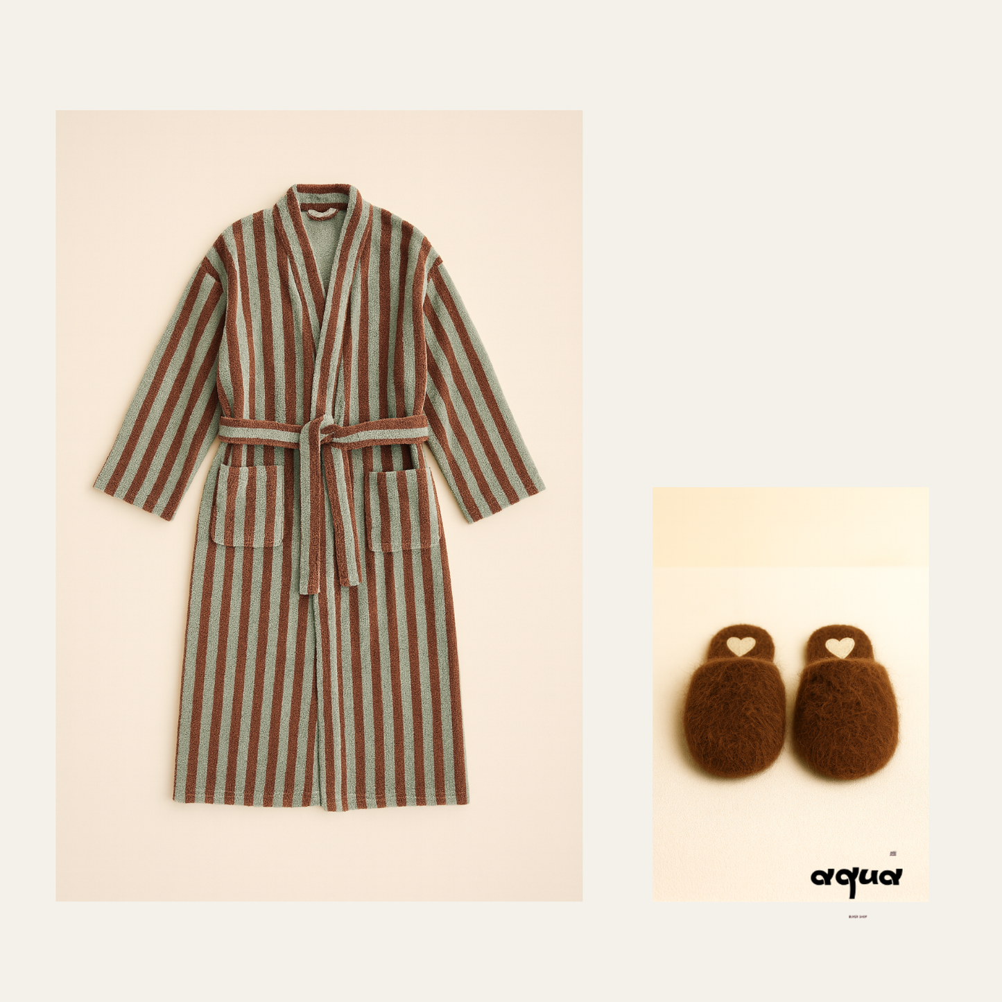 Bathrobe - Striped Hooded