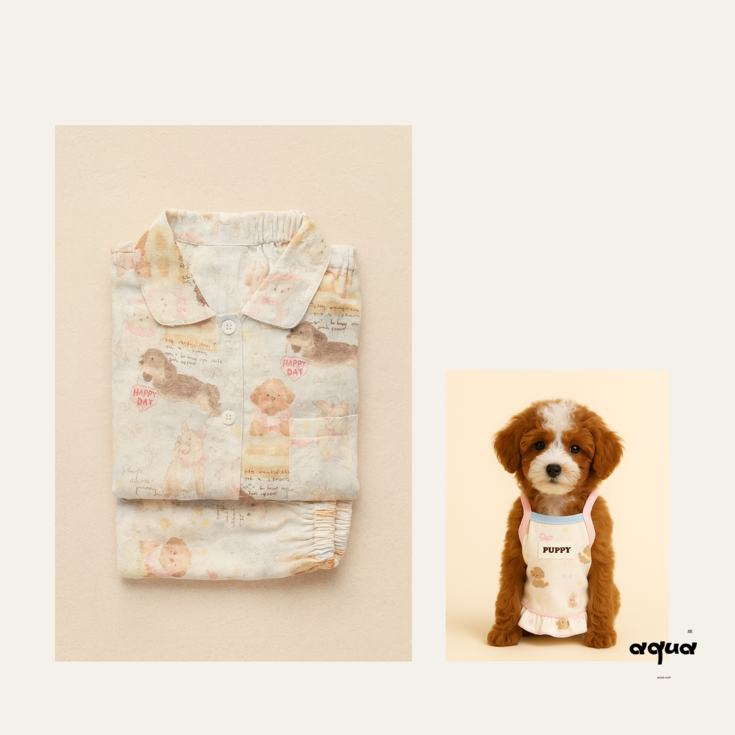 Pajamas Set & pups clothing and bedding - ’Oil Painter‘