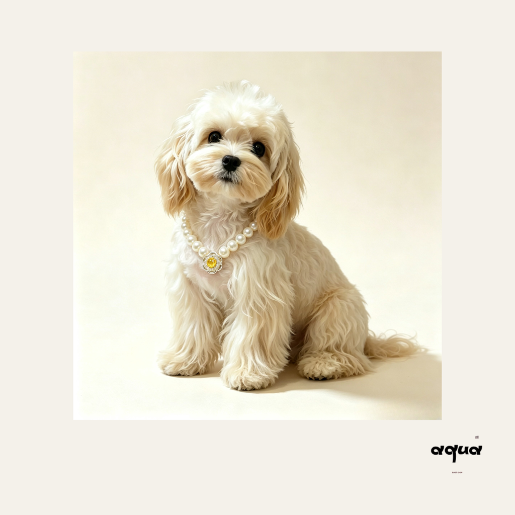 Citrine Pearl Pet Necklace
