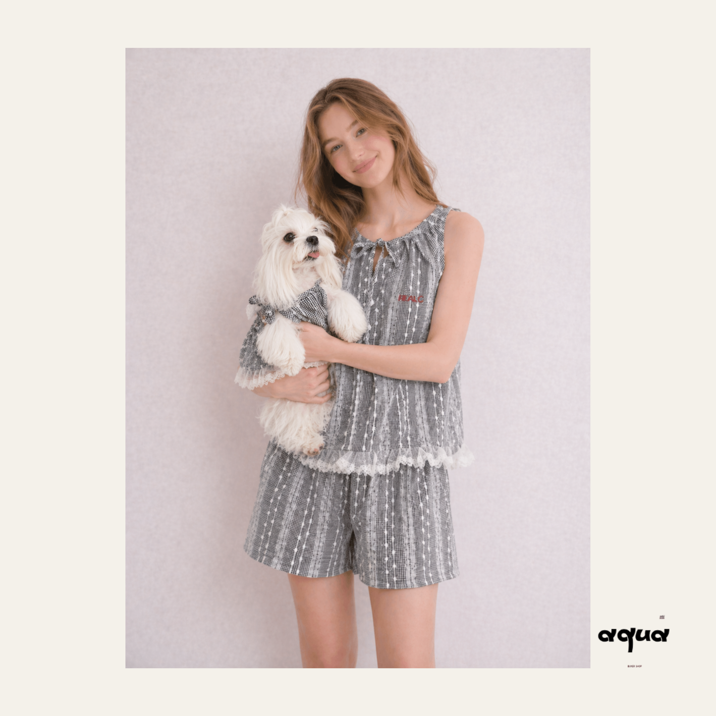 Pajamas Set & Pet Vest - ‘Blackberry Lace’