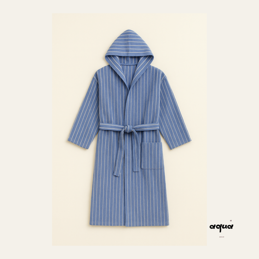 Bathrobe - Striped Hooded