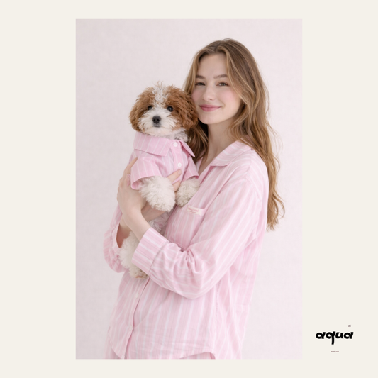 Pajamas Set & Pet Vest - ‘Sakura Soda’