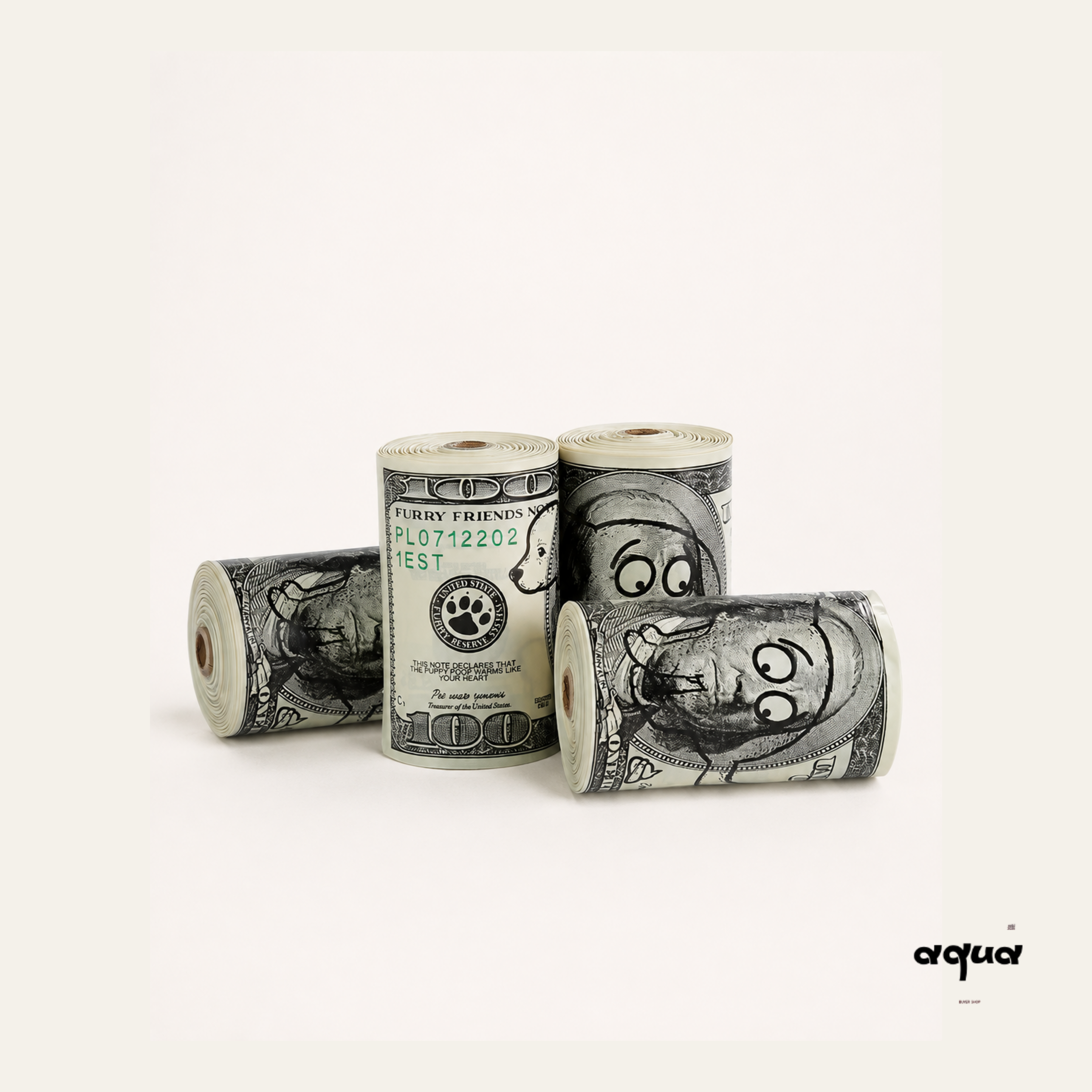 Dollar Print Poop Bag 16 rolls