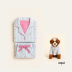 Striped Heart-print Matching Set