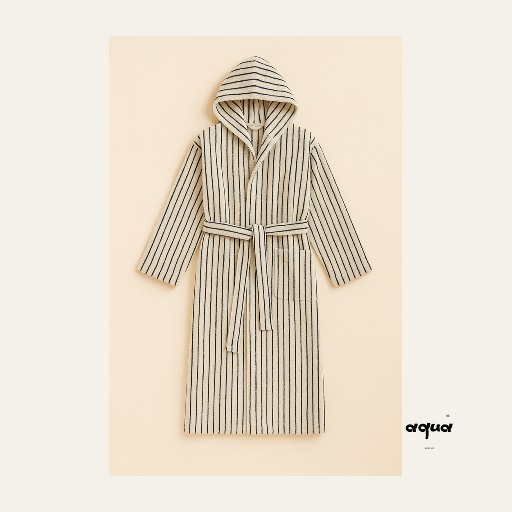 Striped Hooded Bathrobe