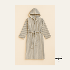 Striped Hooded Bathrobe