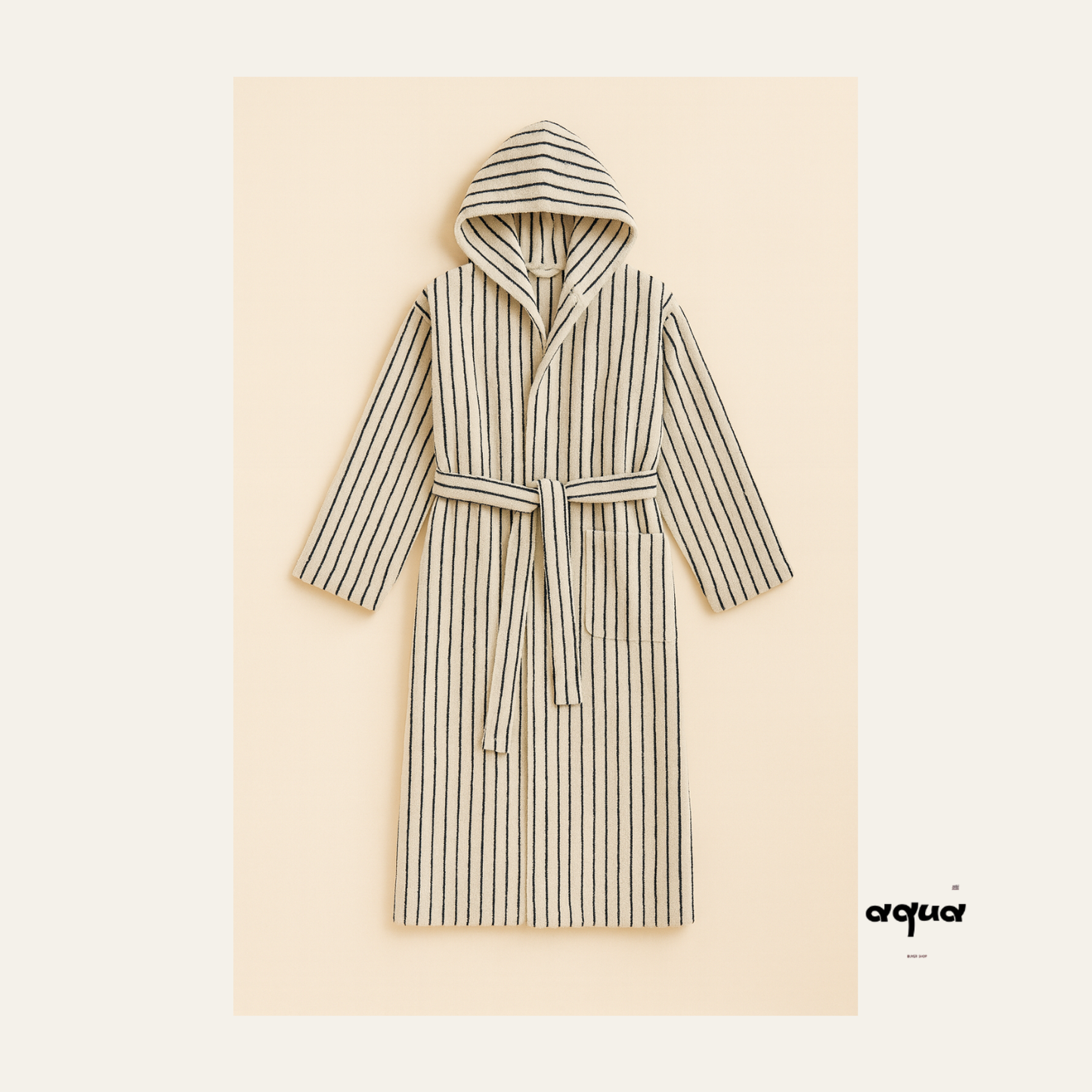 Bathrobe - Striped Hooded