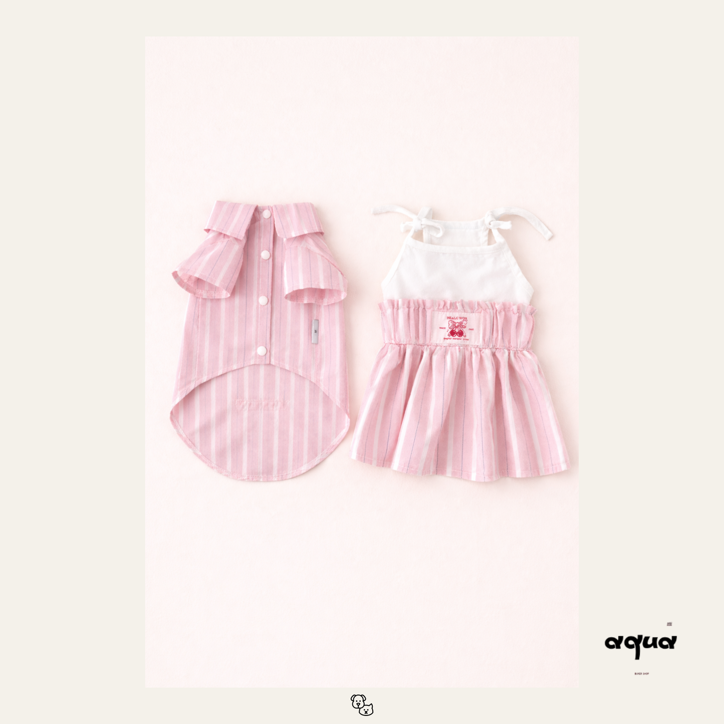 Pajamas Set & Pet Vest - ‘Sakura Soda’