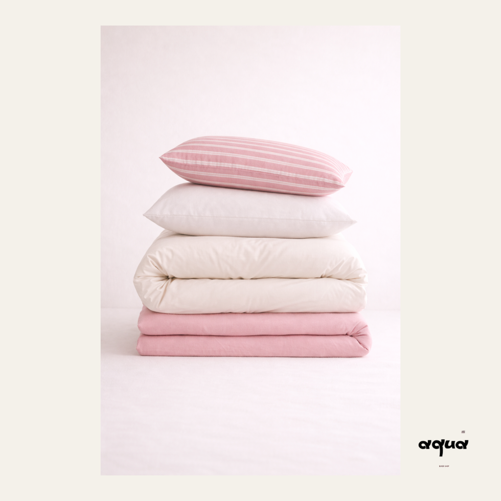 Pink Striped Bedding Set