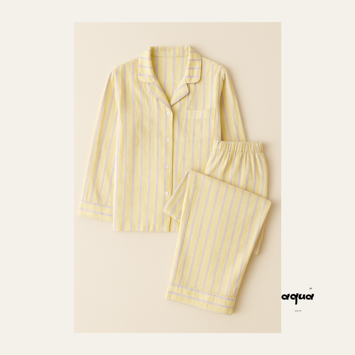 Pajama Set - Color-blocking Stripes