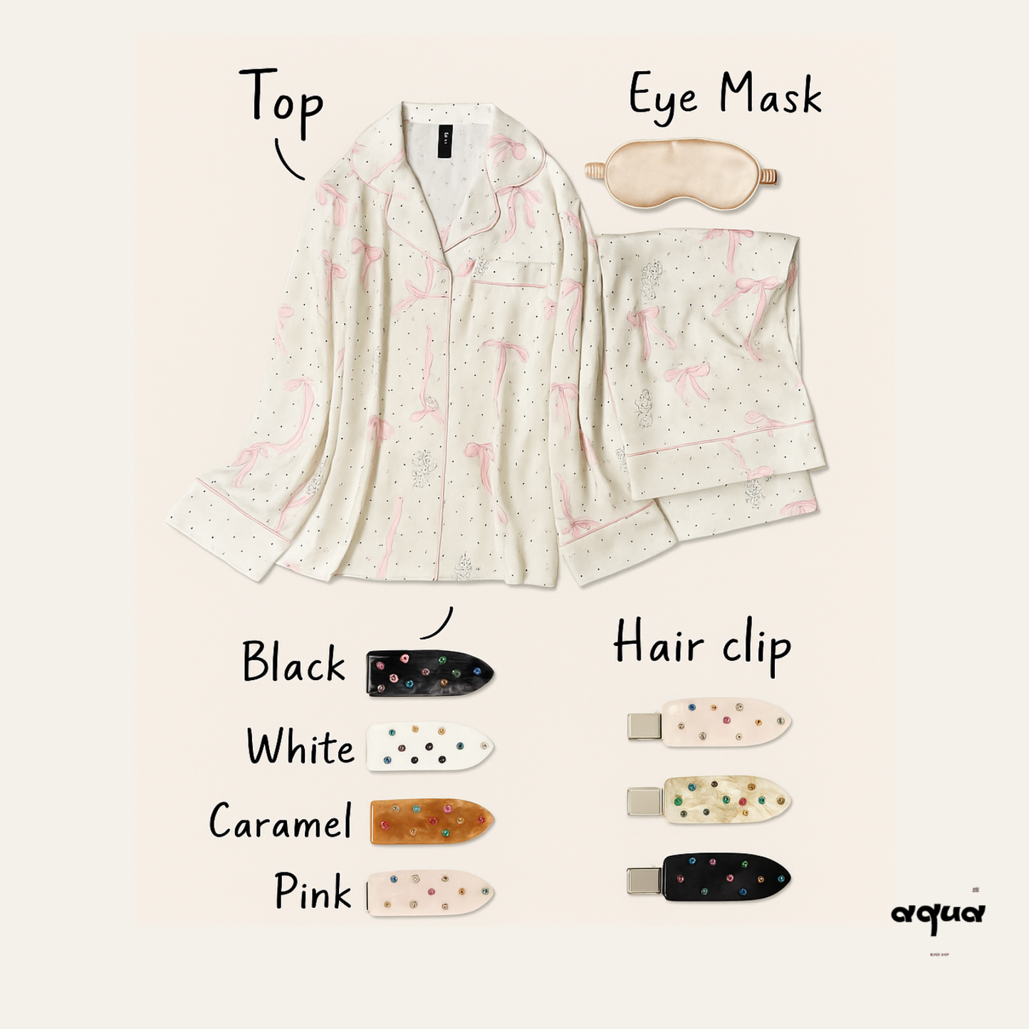 Pajamas with Silk Eye Mask