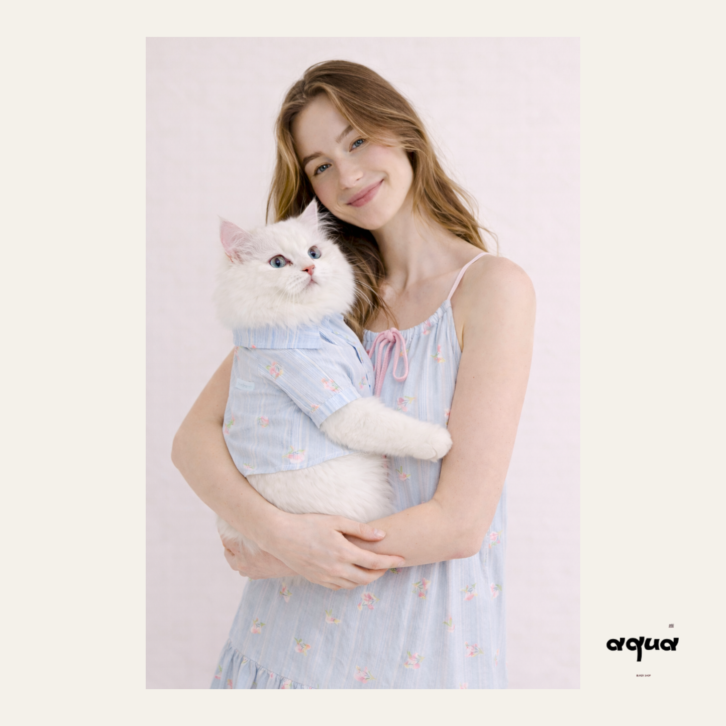 Pajamas Set & Pet Vest - ‘Blossom Bleu’