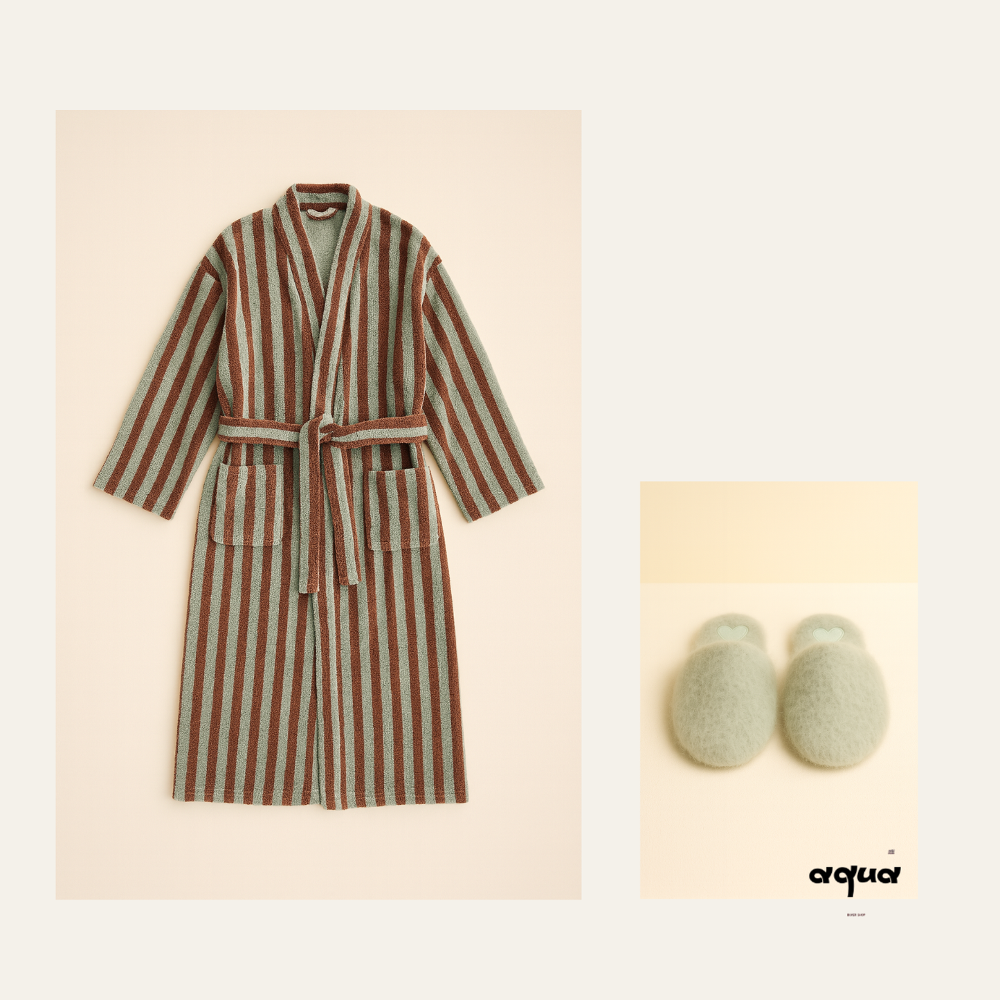 Bathrobe - Striped Hooded