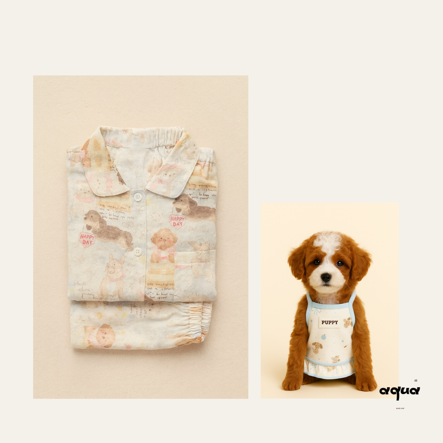 Pajamas Set & pups clothing and bedding - ’Oil Painter‘