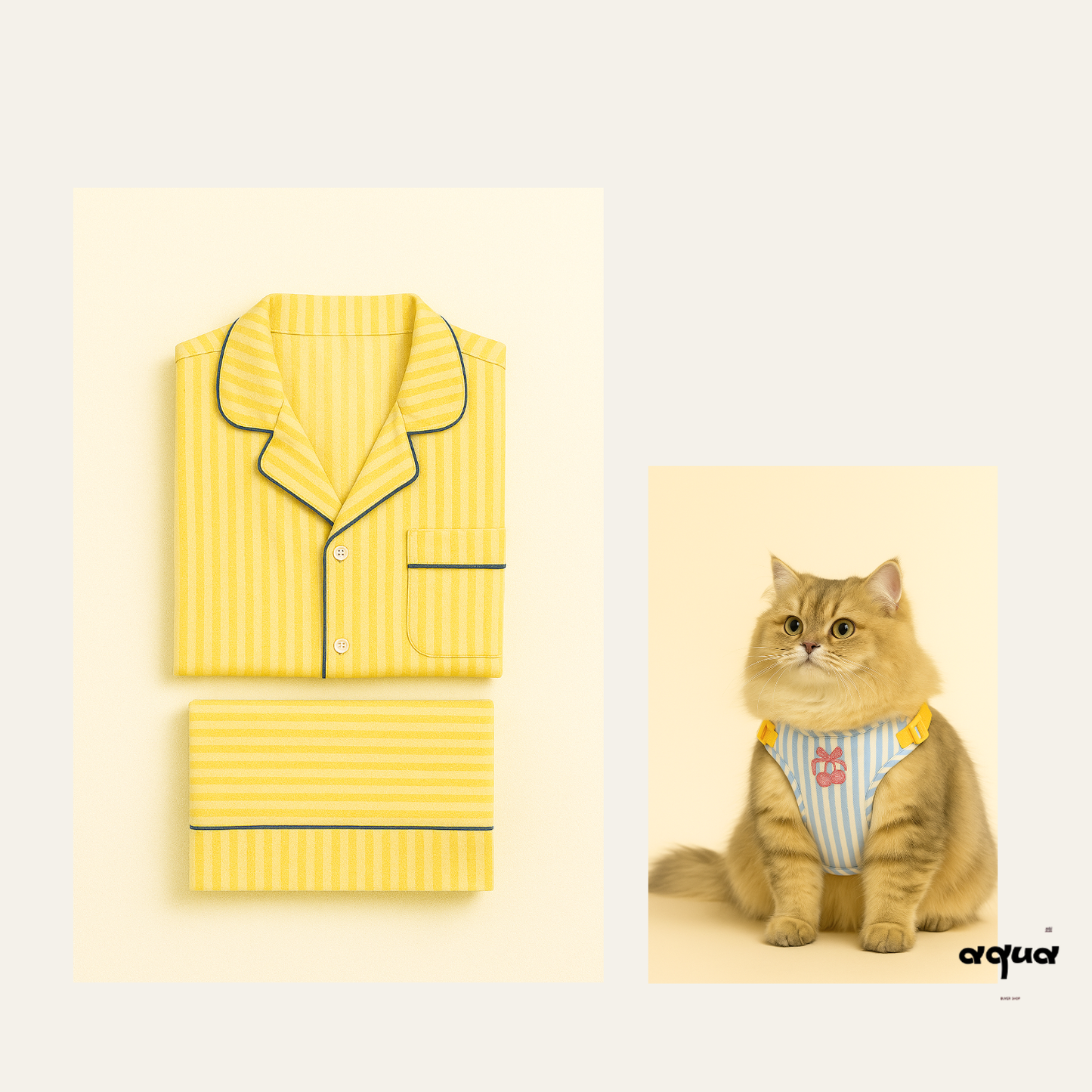 Pajamas Set & Pet Vest - ‘Star&Cherry Picker’