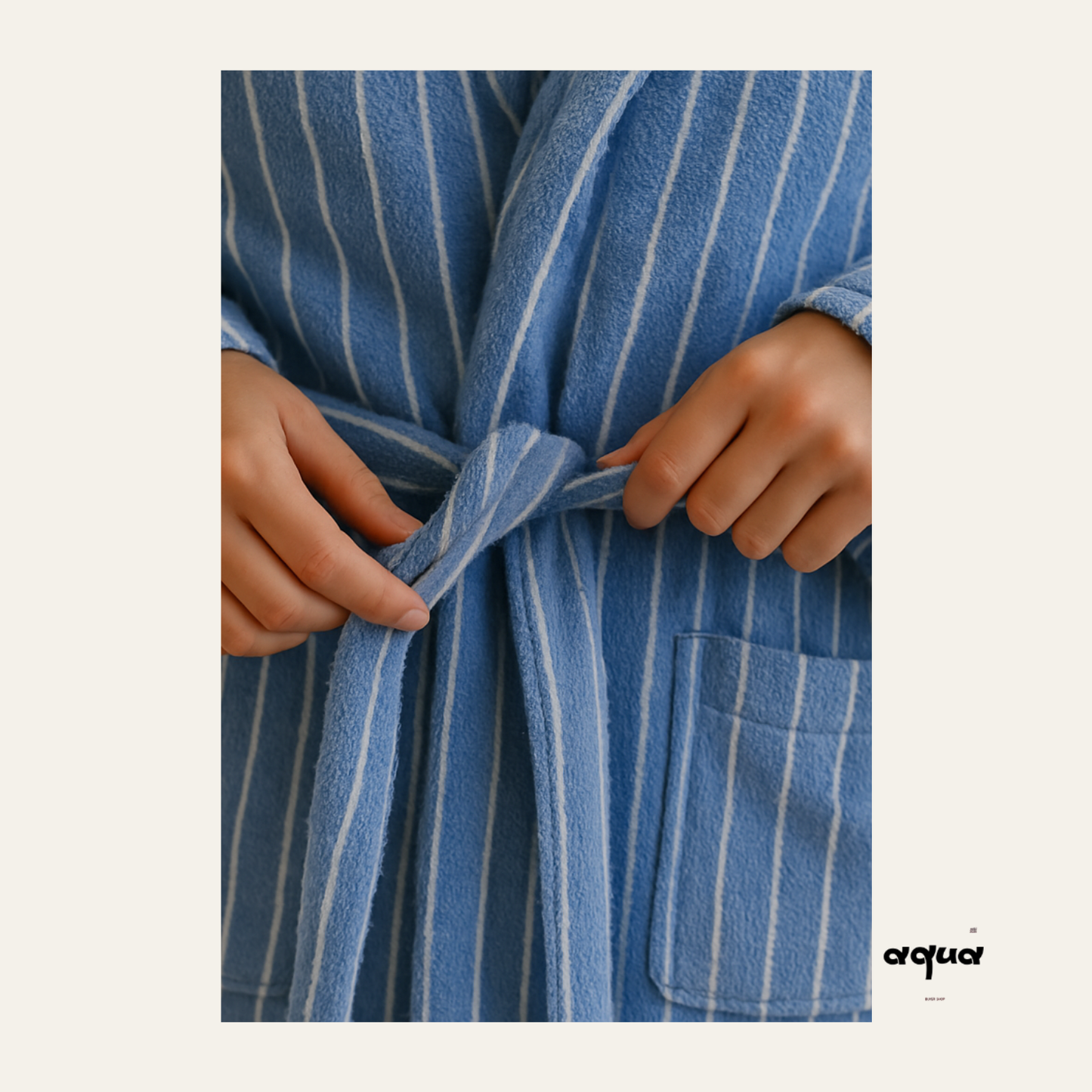 Bathrobe - Striped Hooded