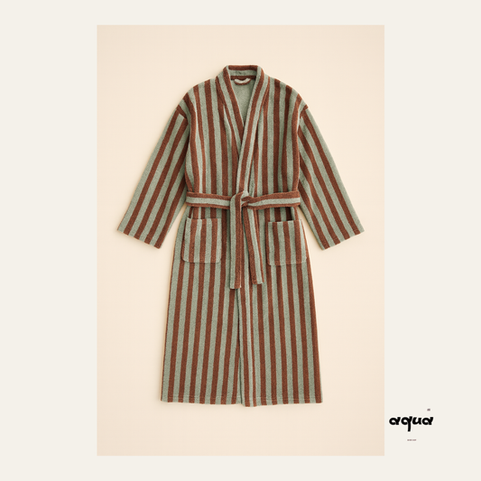 Bathrobe - Striped Hooded