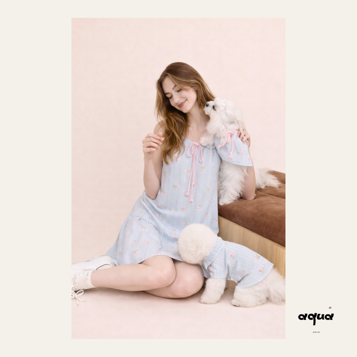 Pajamas Set & Pet Vest - ‘Blossom Bleu’