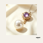 Amethyst Pearl Pet Necklace