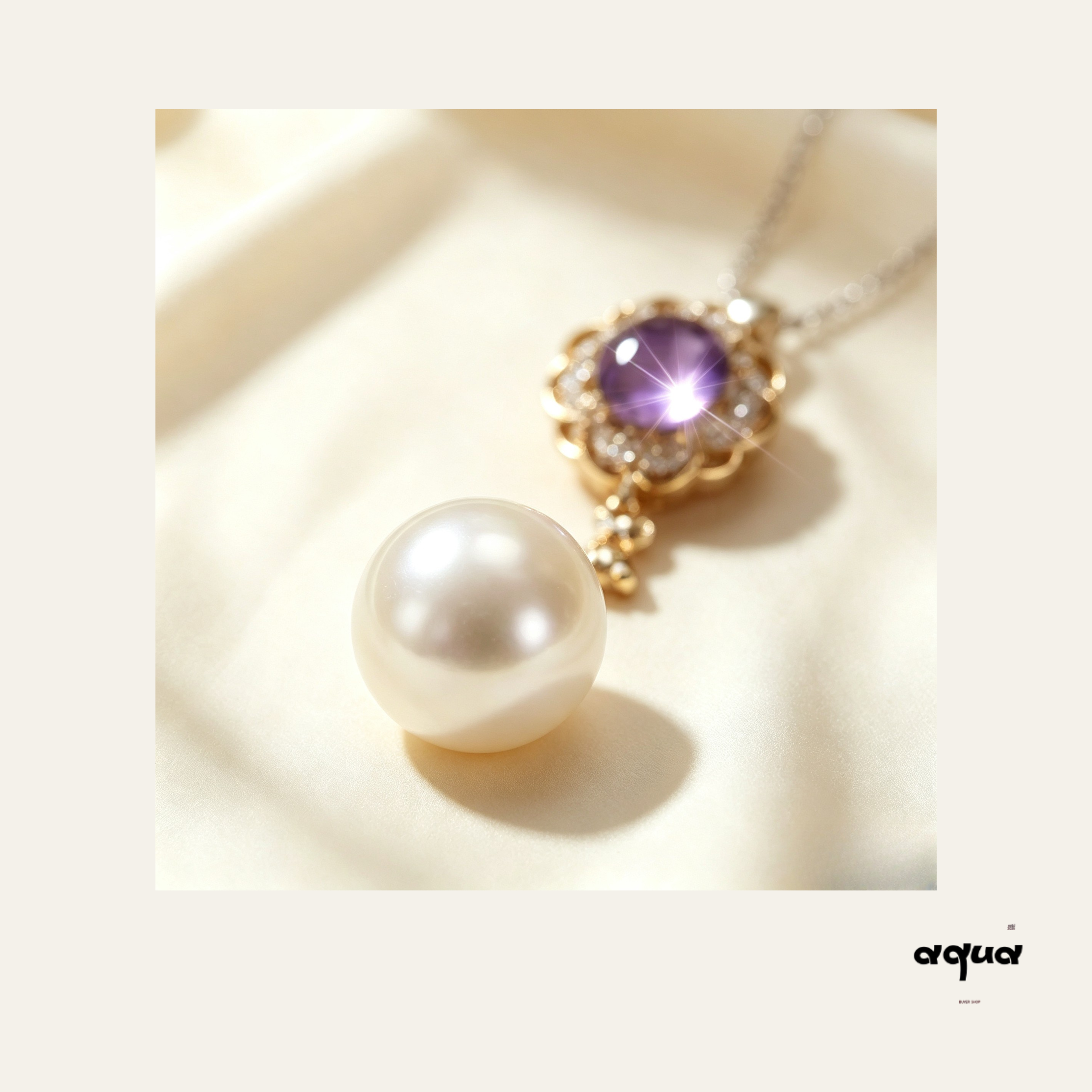 Amethyst Pearl Pet Necklace