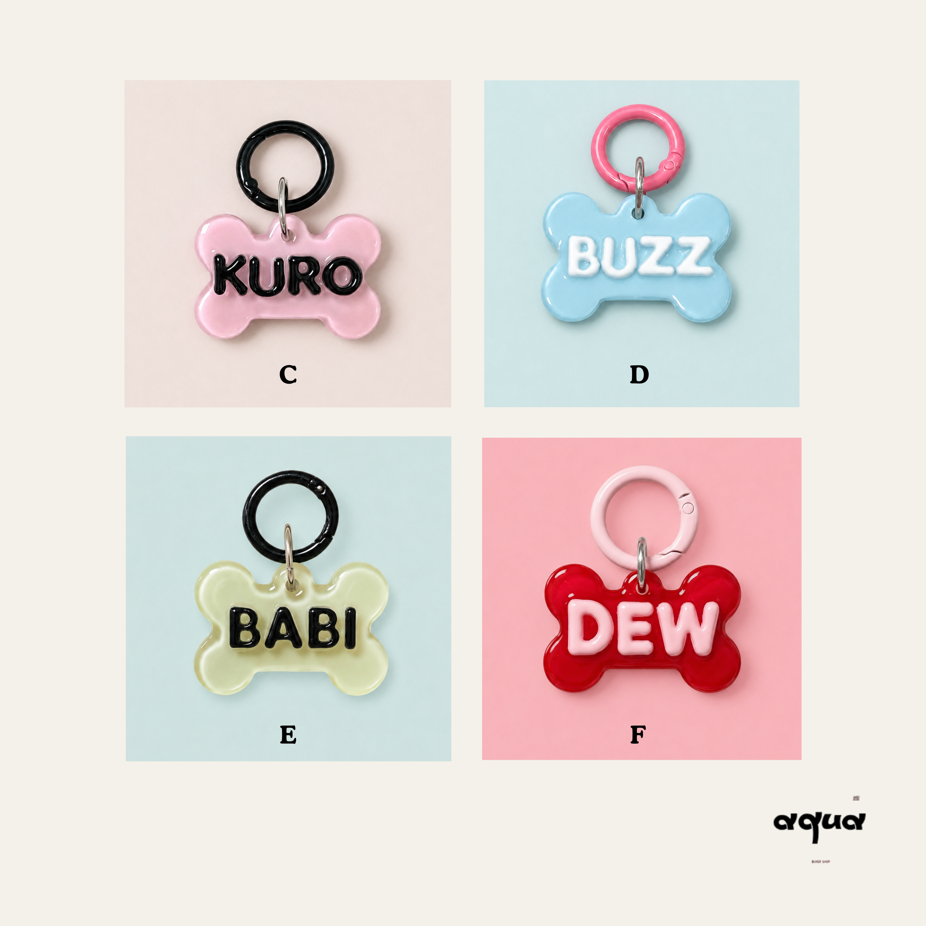 Custom 3D Bubble Pet Name Tag