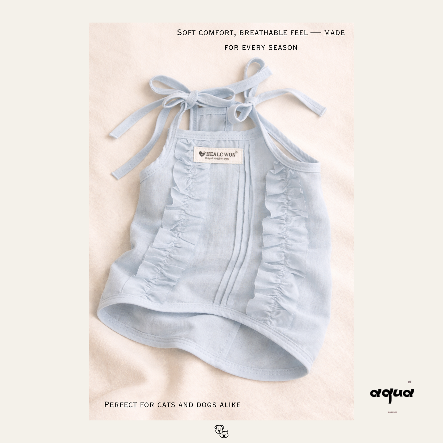 Pajamas Set & Pet Vest - ‘Sky Chime’