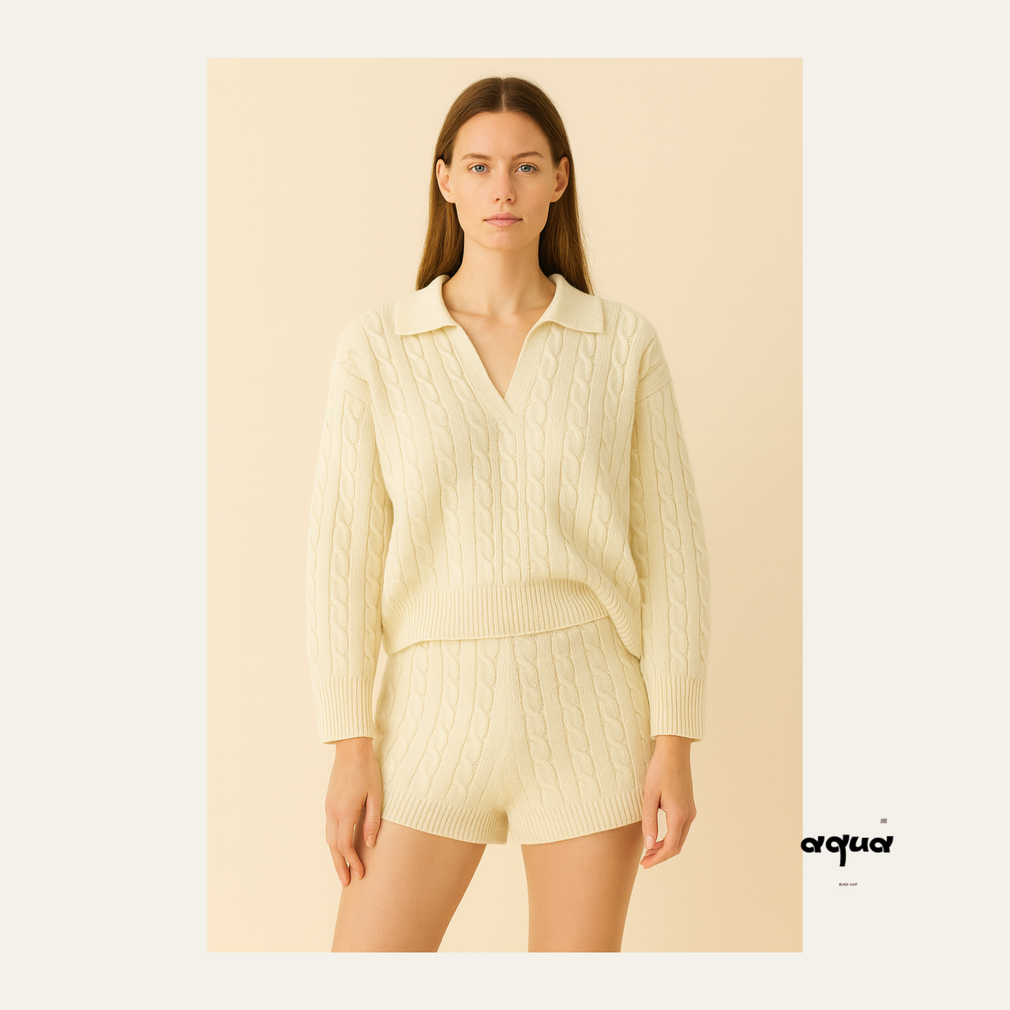 Pajamas Set - Cable-knit Sweater