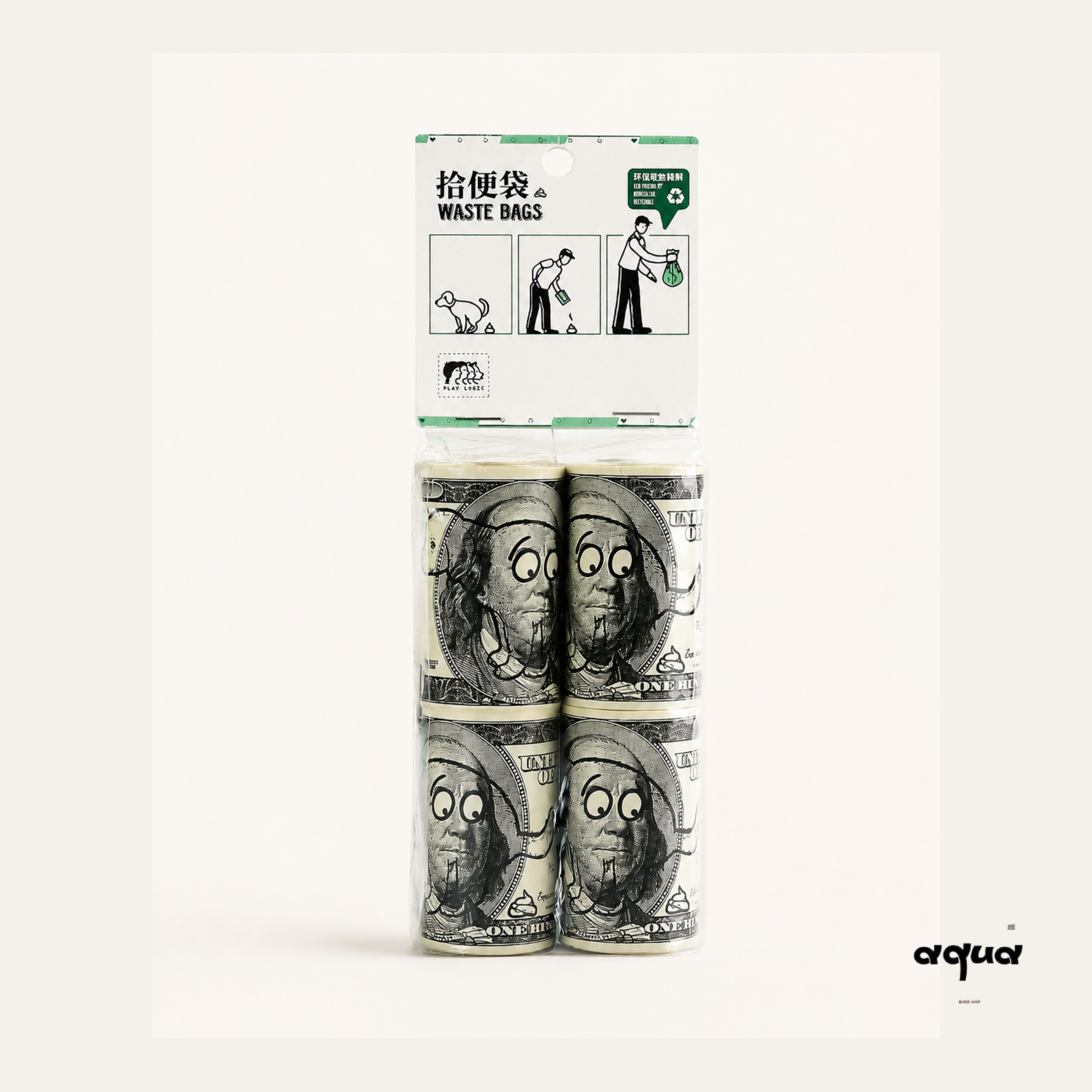 Dollar Print Poop Bag 16 rolls