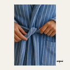 Striped Matching bathrobe Set