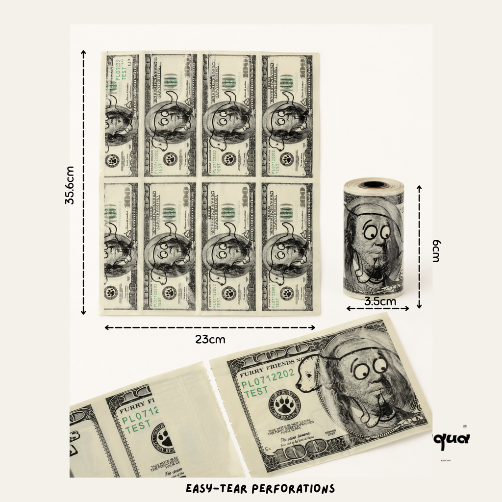 Dollar Print Poop Bag 16 rolls