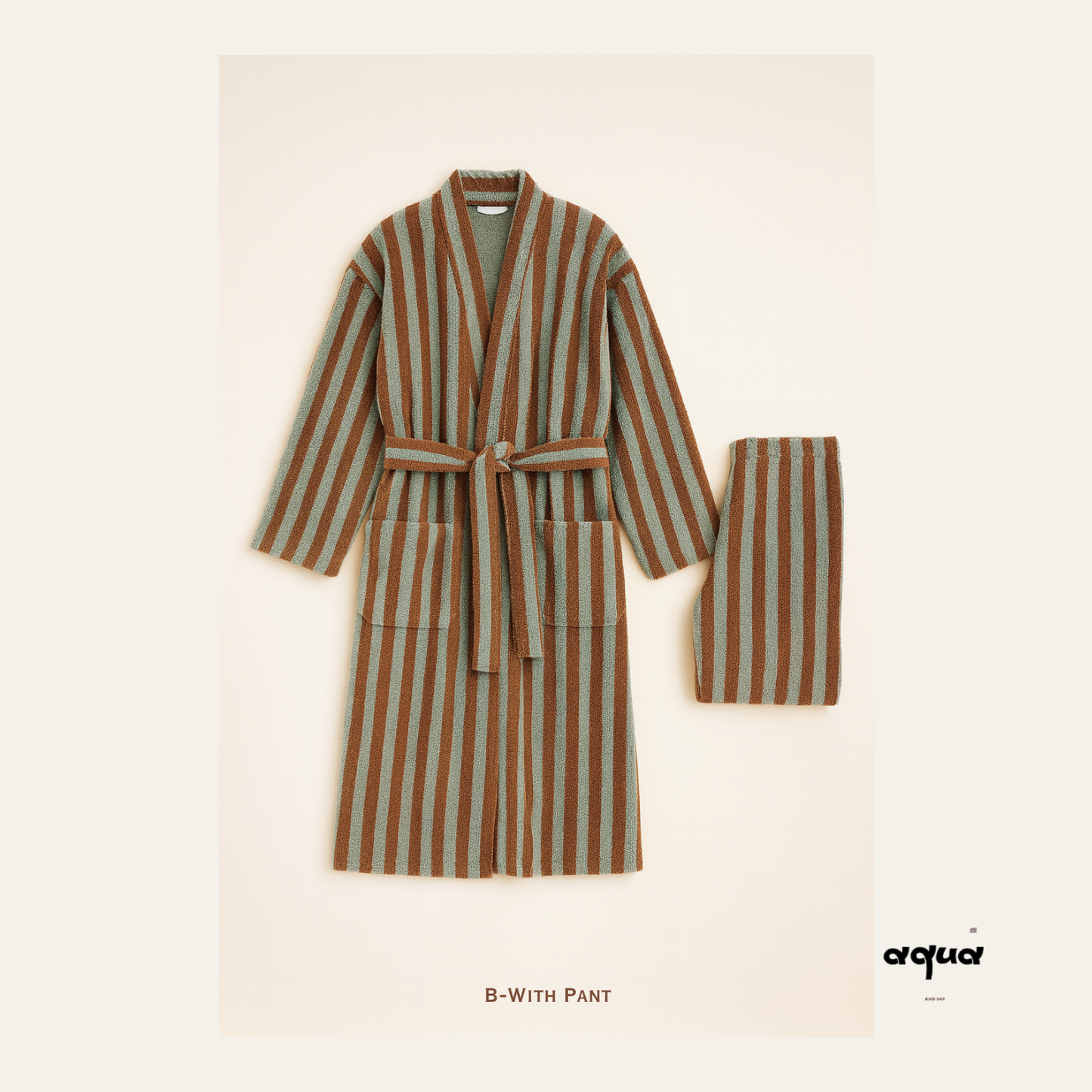 Bathrobe - Striped Hooded