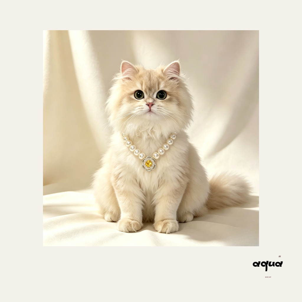 Citrine Pearl Pet Necklace