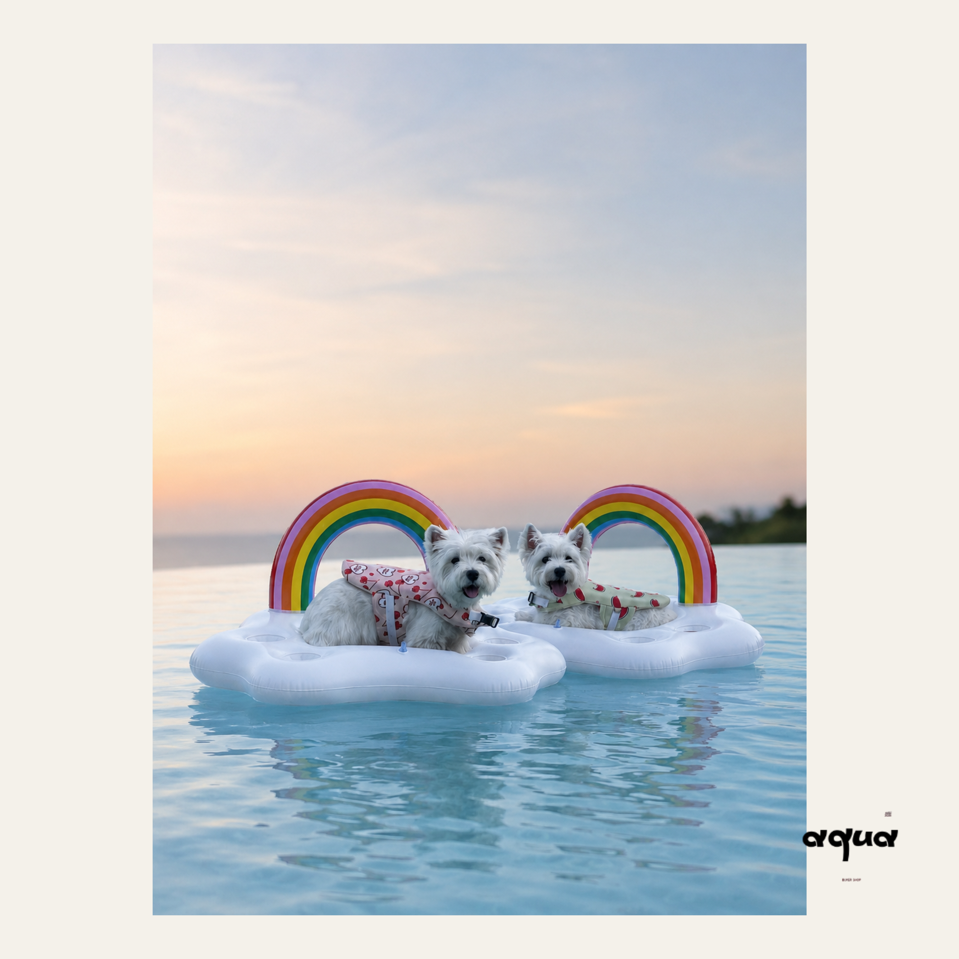 Rainbow Pet Pool Float