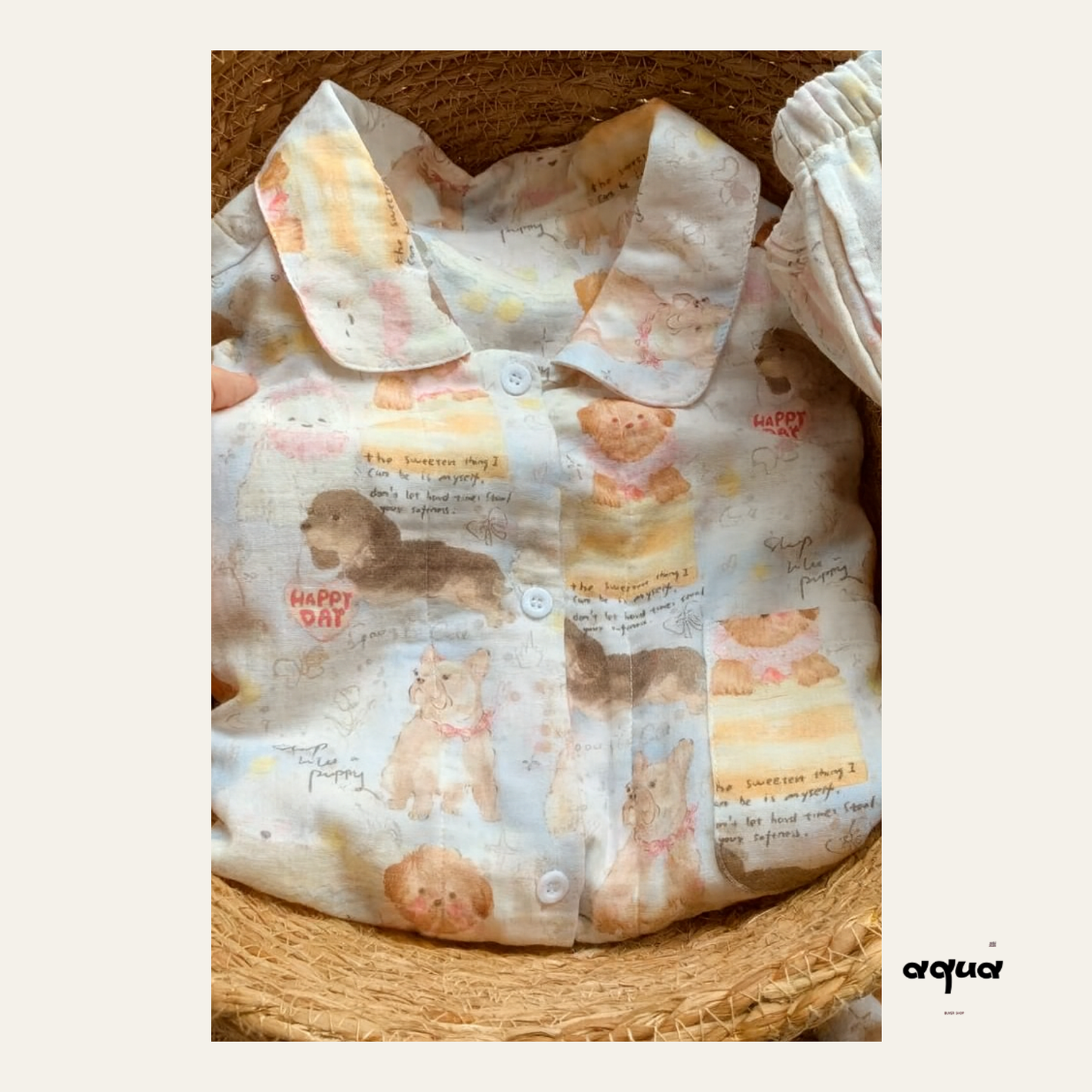 Pajamas Set & pups clothing and bedding - ’Oil Painter‘