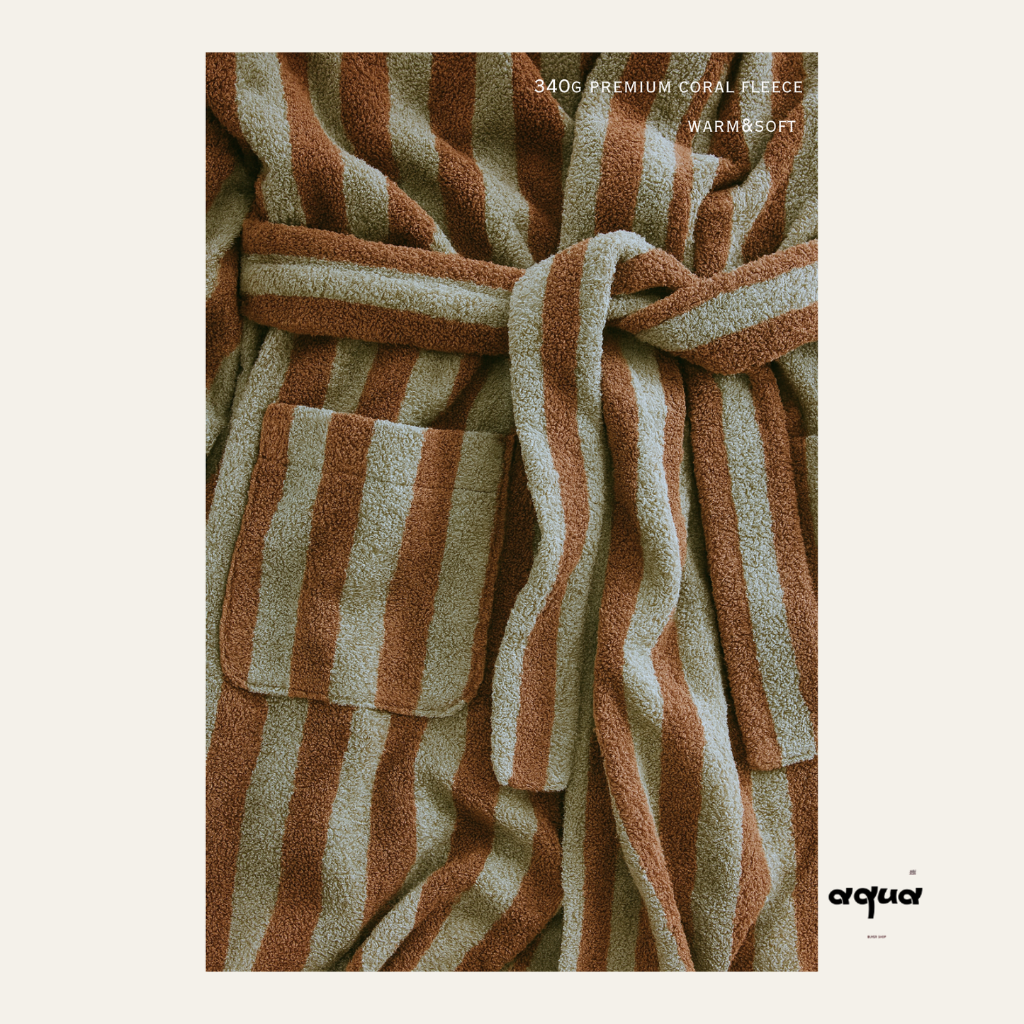 Bathrobe - Striped Hooded