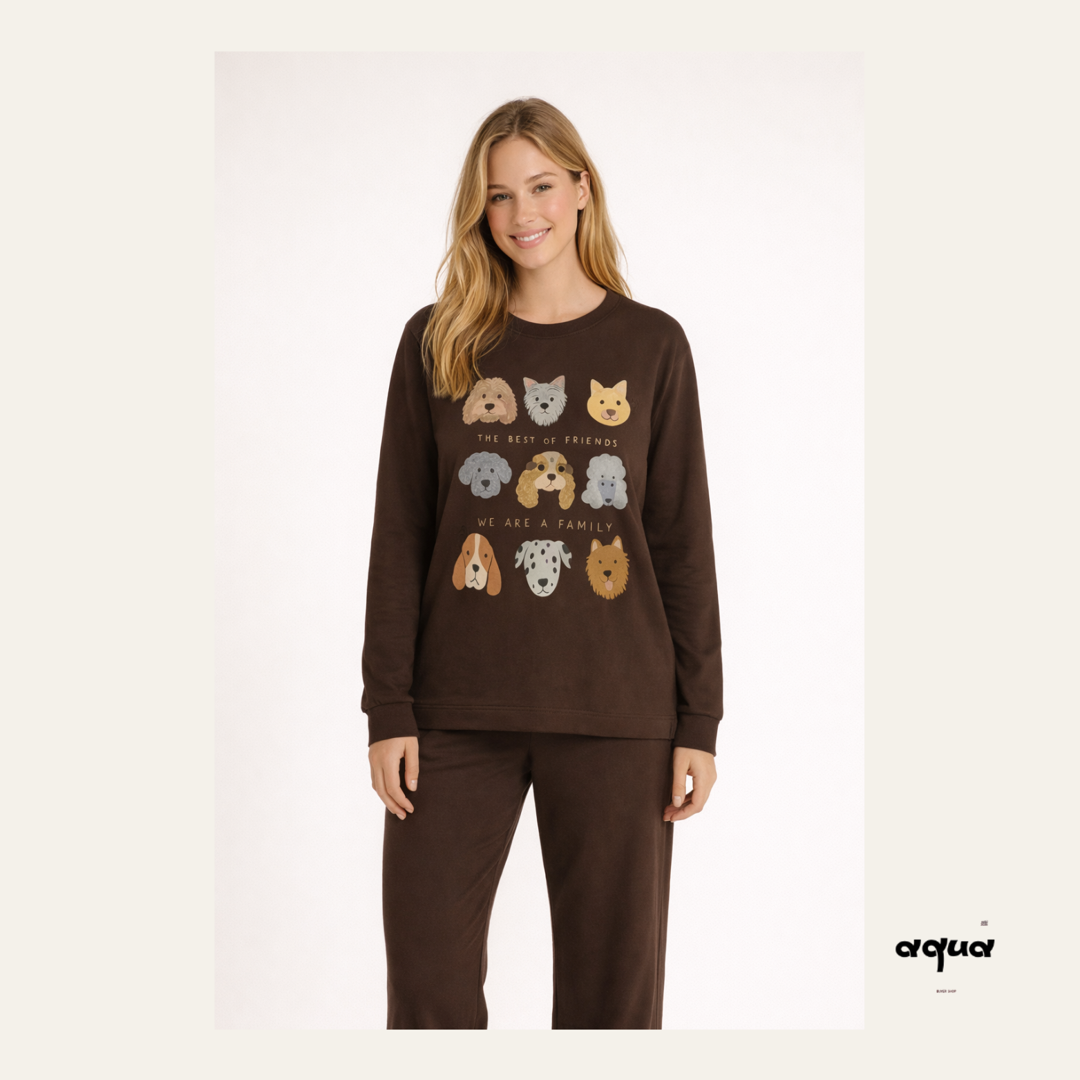 Dog-print Matching Set