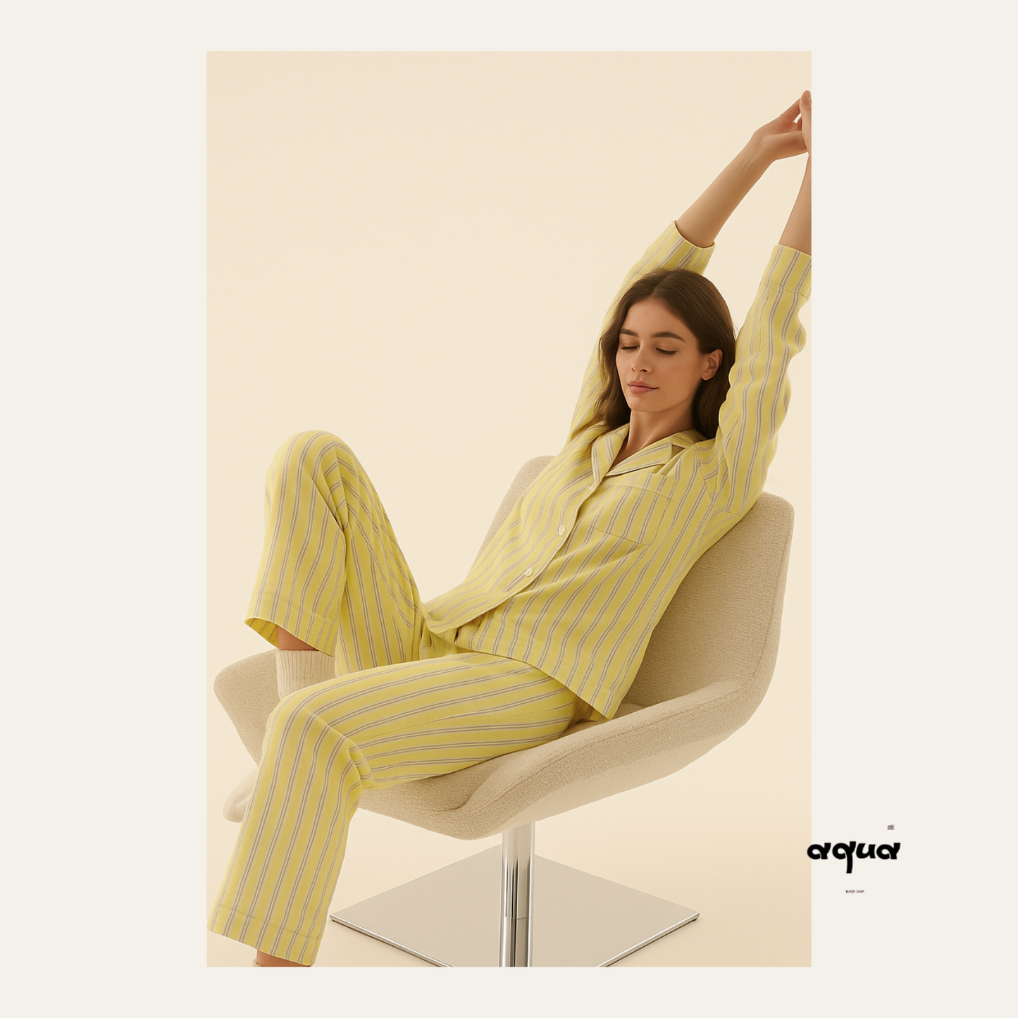 Pajama Set - Color-blocking Stripes