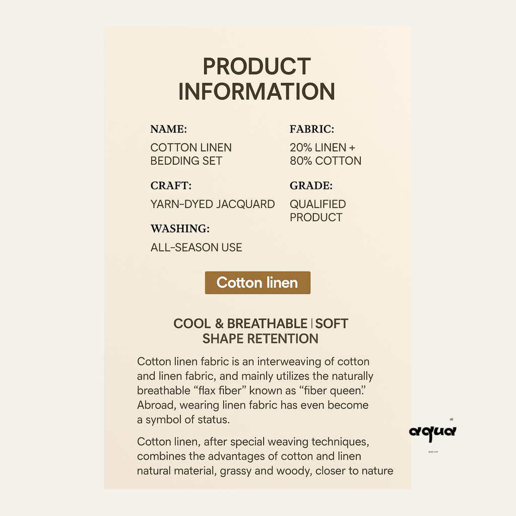 Cotton-linen bedding set