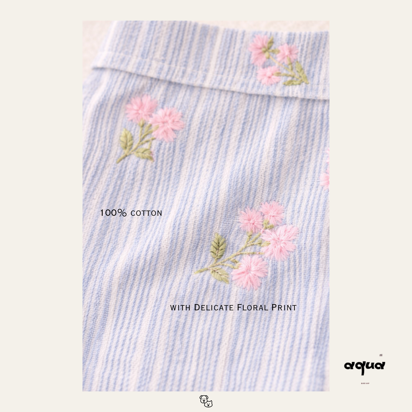 Pajamas Set & Pet Vest - ‘Blossom Bleu’