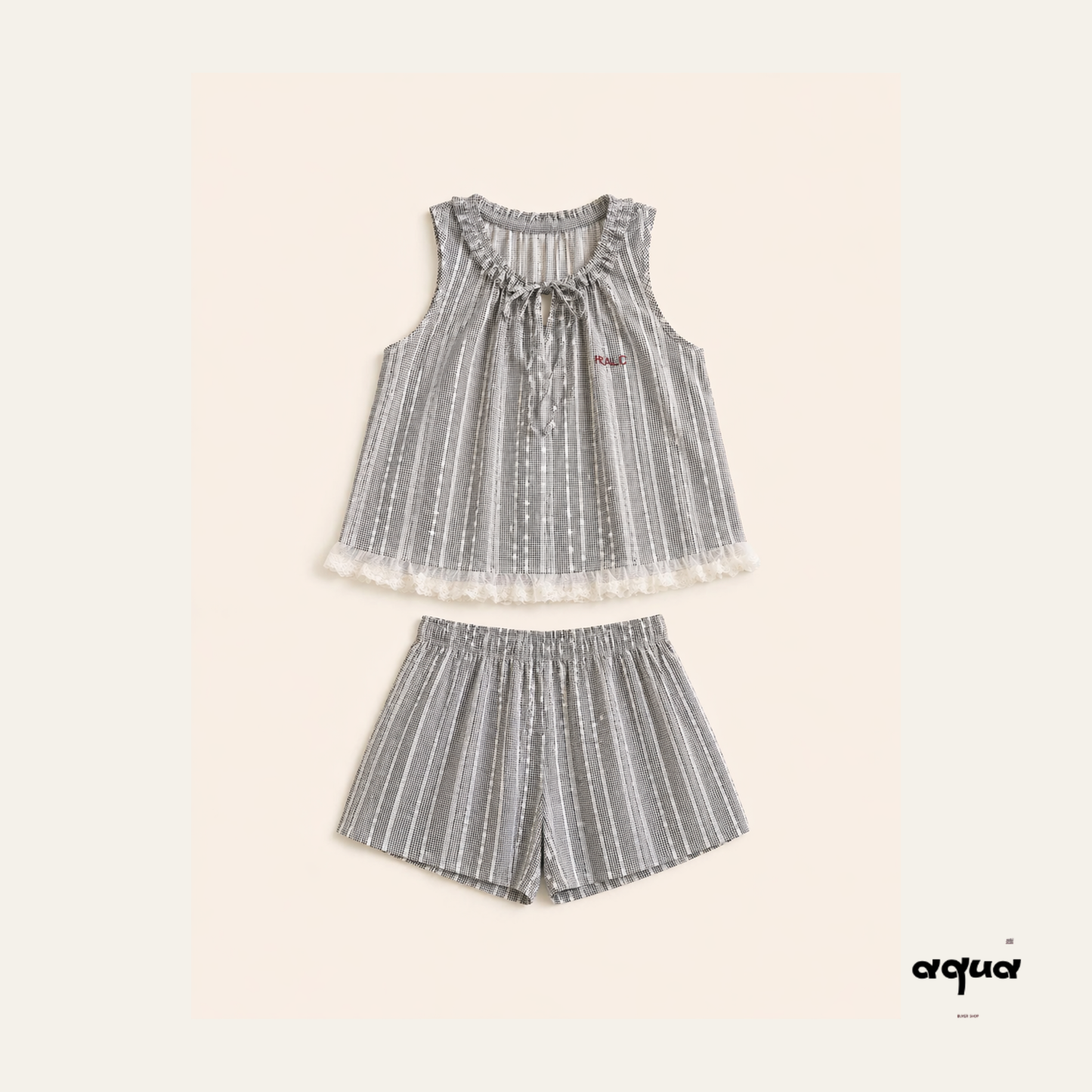 Pajamas Set & Pet Vest - ‘Blackberry Lace’